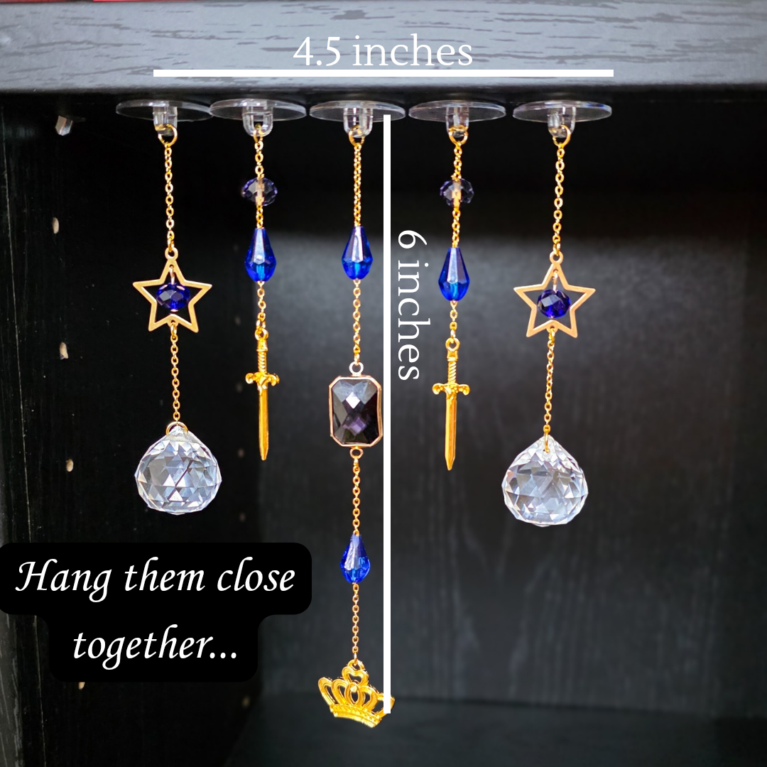 Crown & Sword Bookshelf Charms